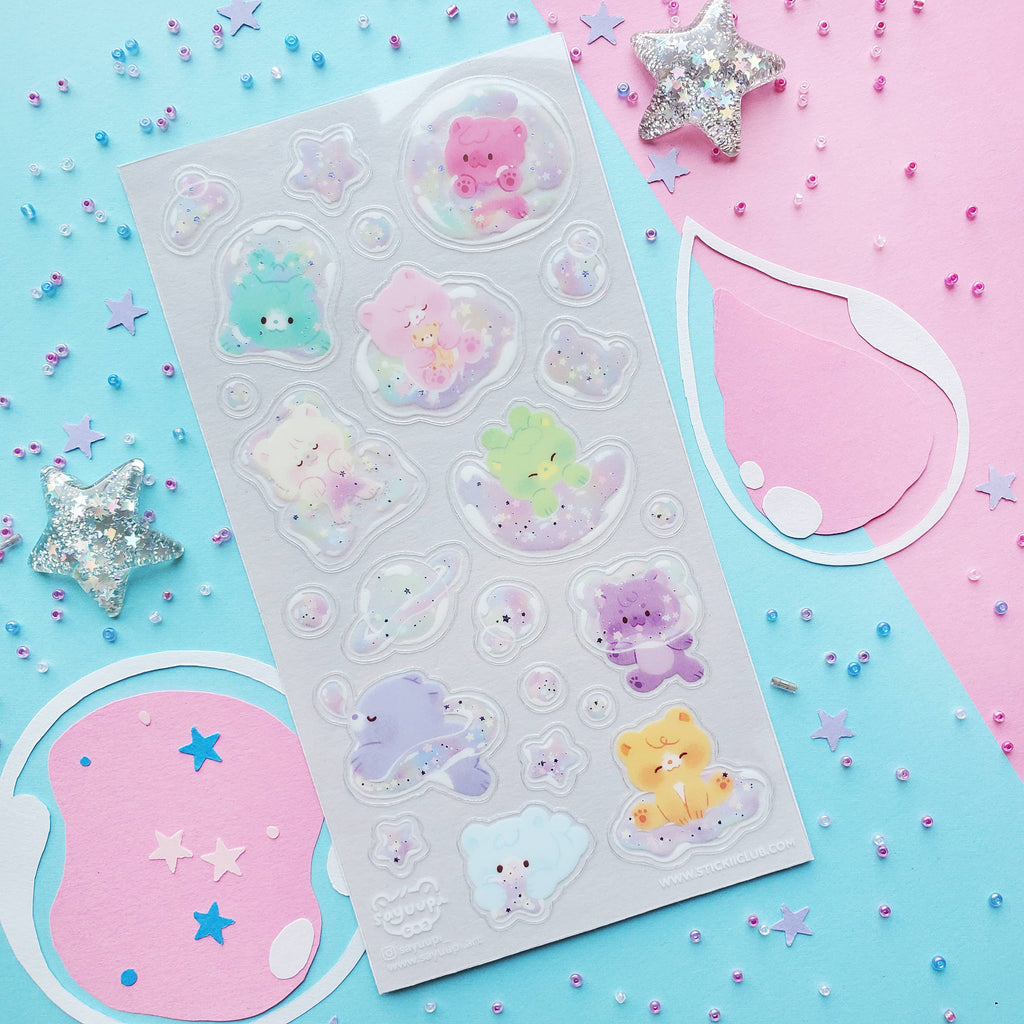 STICKII Pastel Galaxy Bears Sticker Sheet