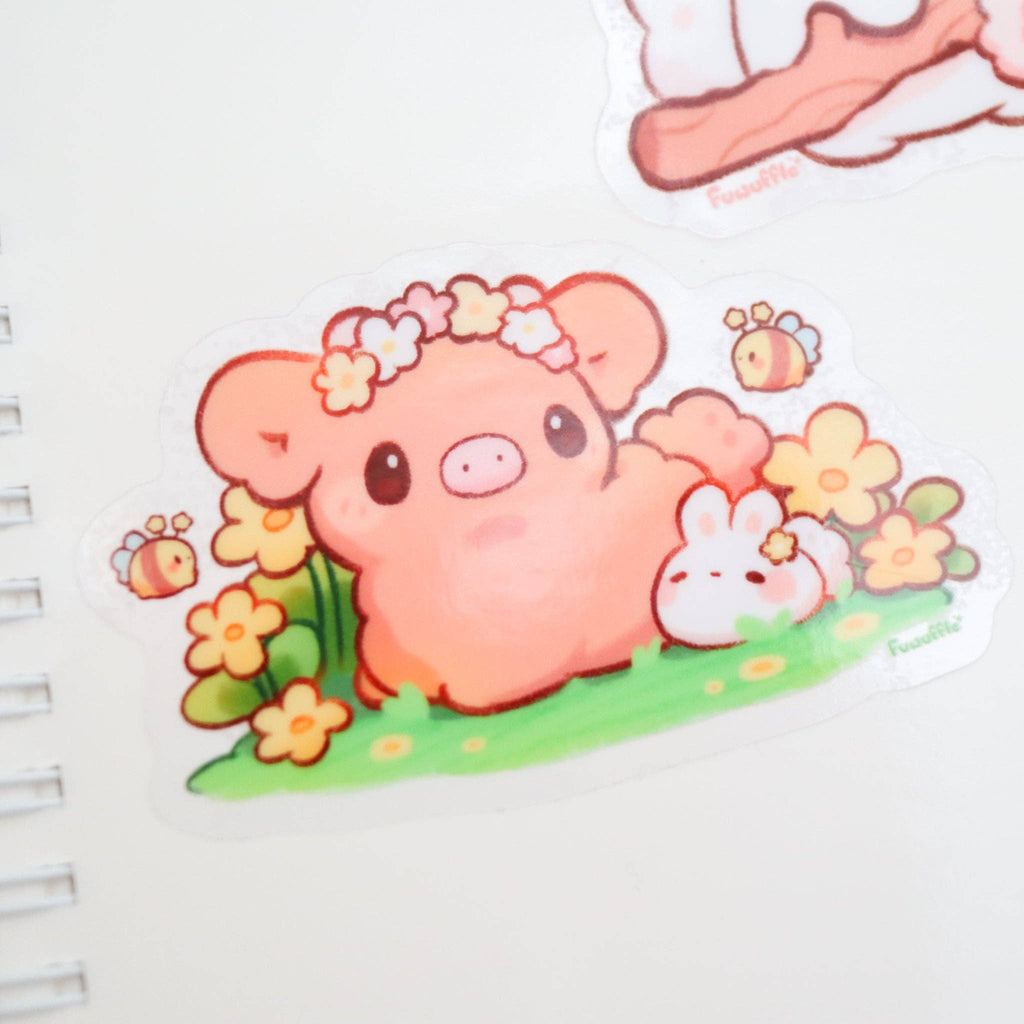 Fuwuffle Highland Cow Vinyl Sticker