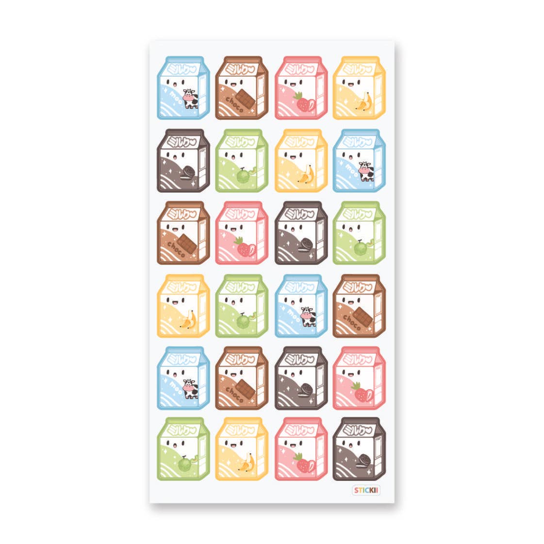 STICKII Kawaii Milk Sticker Sheet