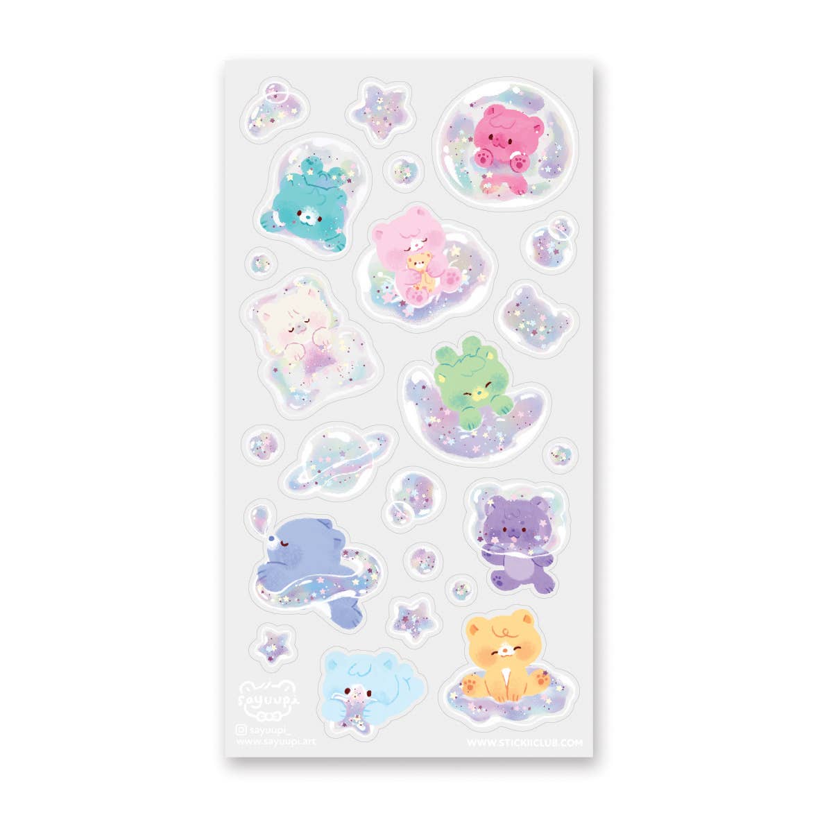 STICKII Pastel Galaxy Bears Sticker Sheet