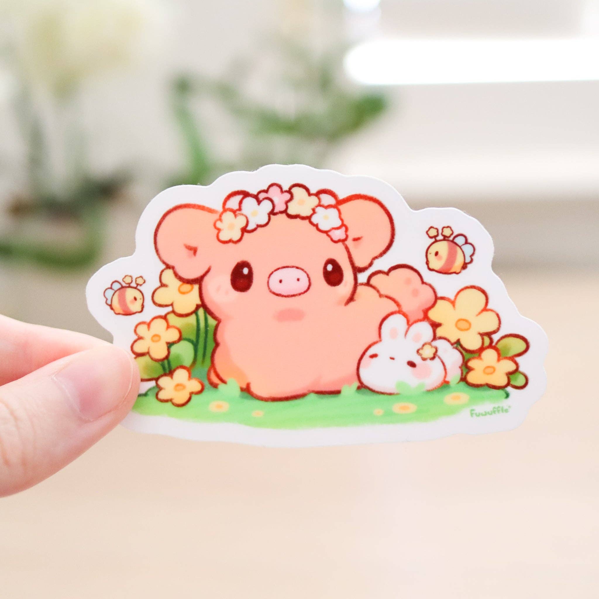 Fuwuffle Highland Cow Vinyl Sticker