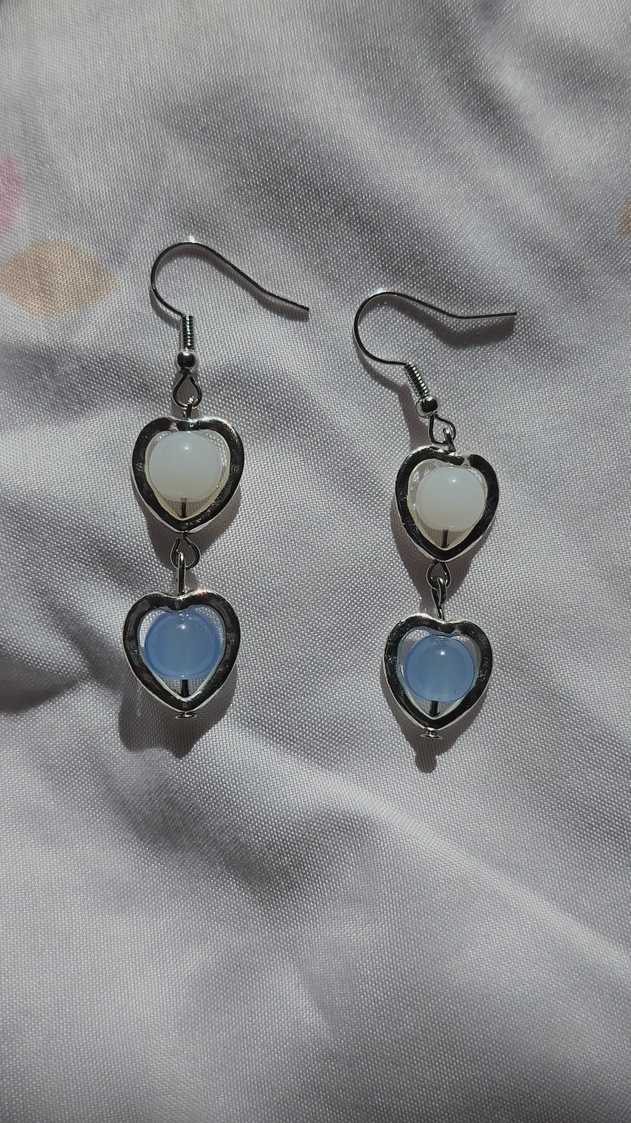 Denim Bunny Heart Earrings