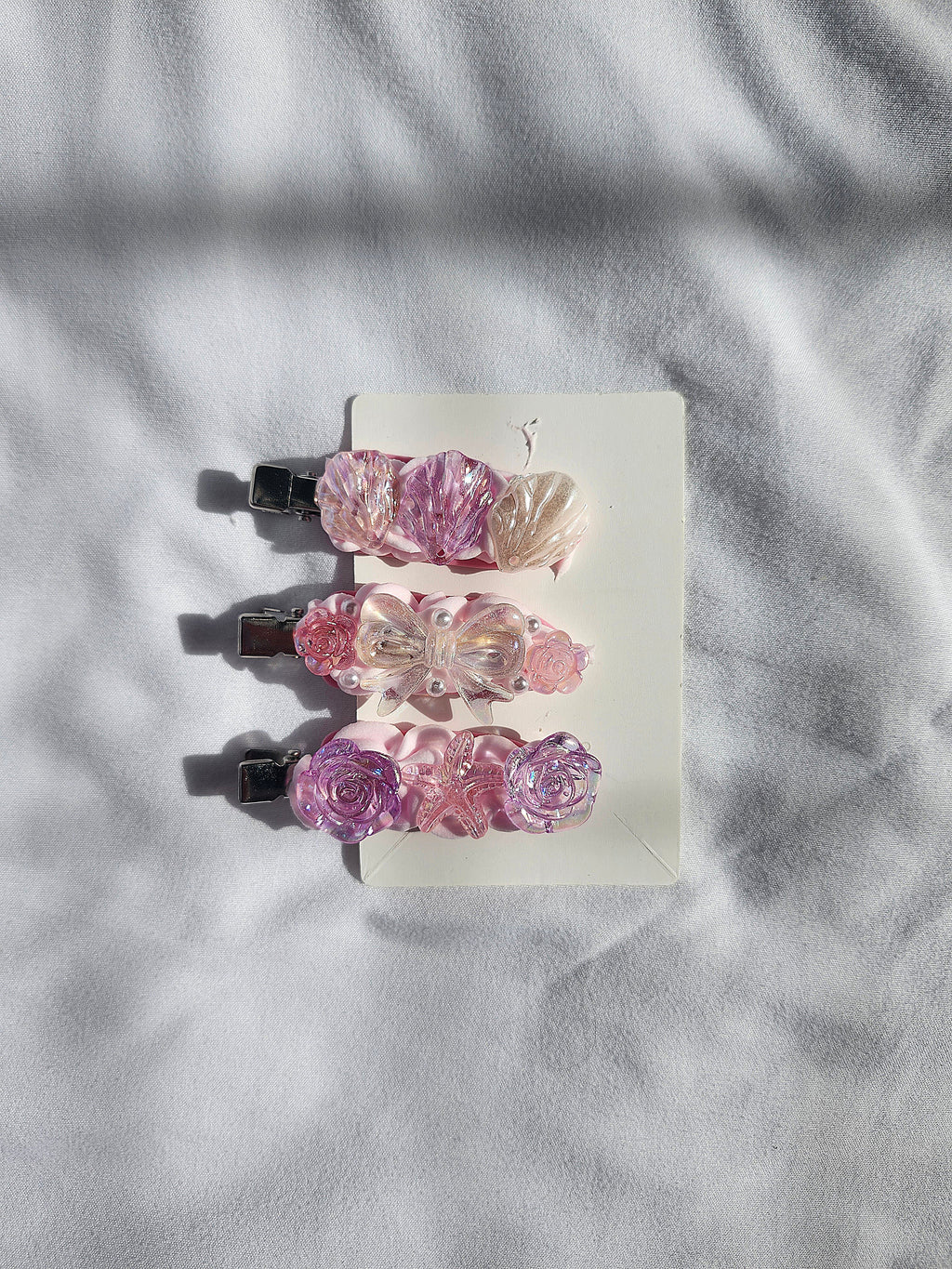 Pink Decoden Hair Clips