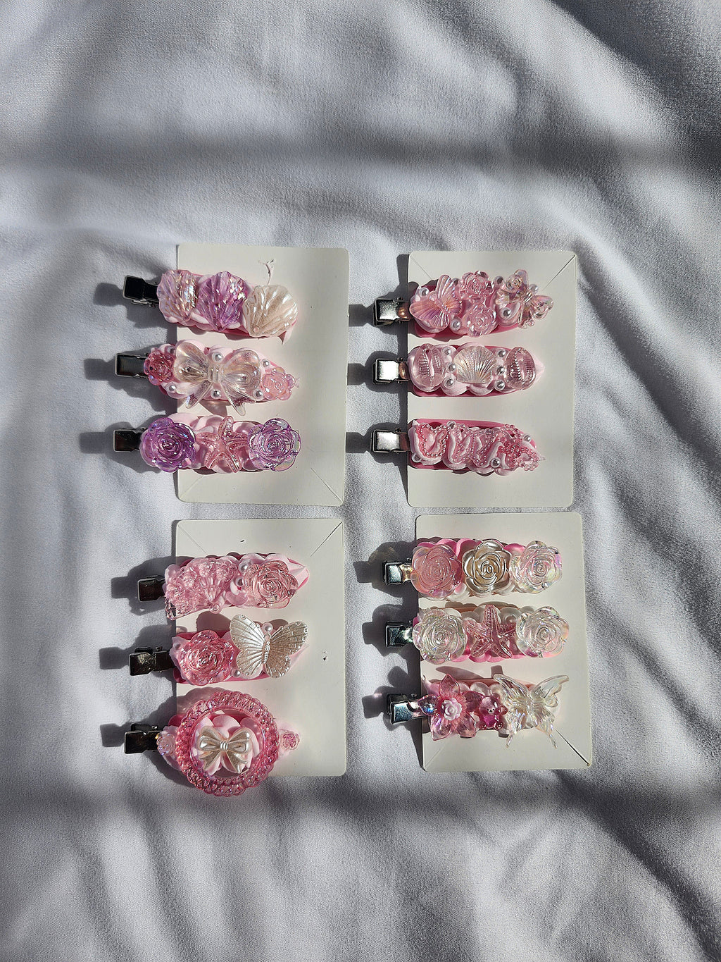 Pink Decoden Hair Clips