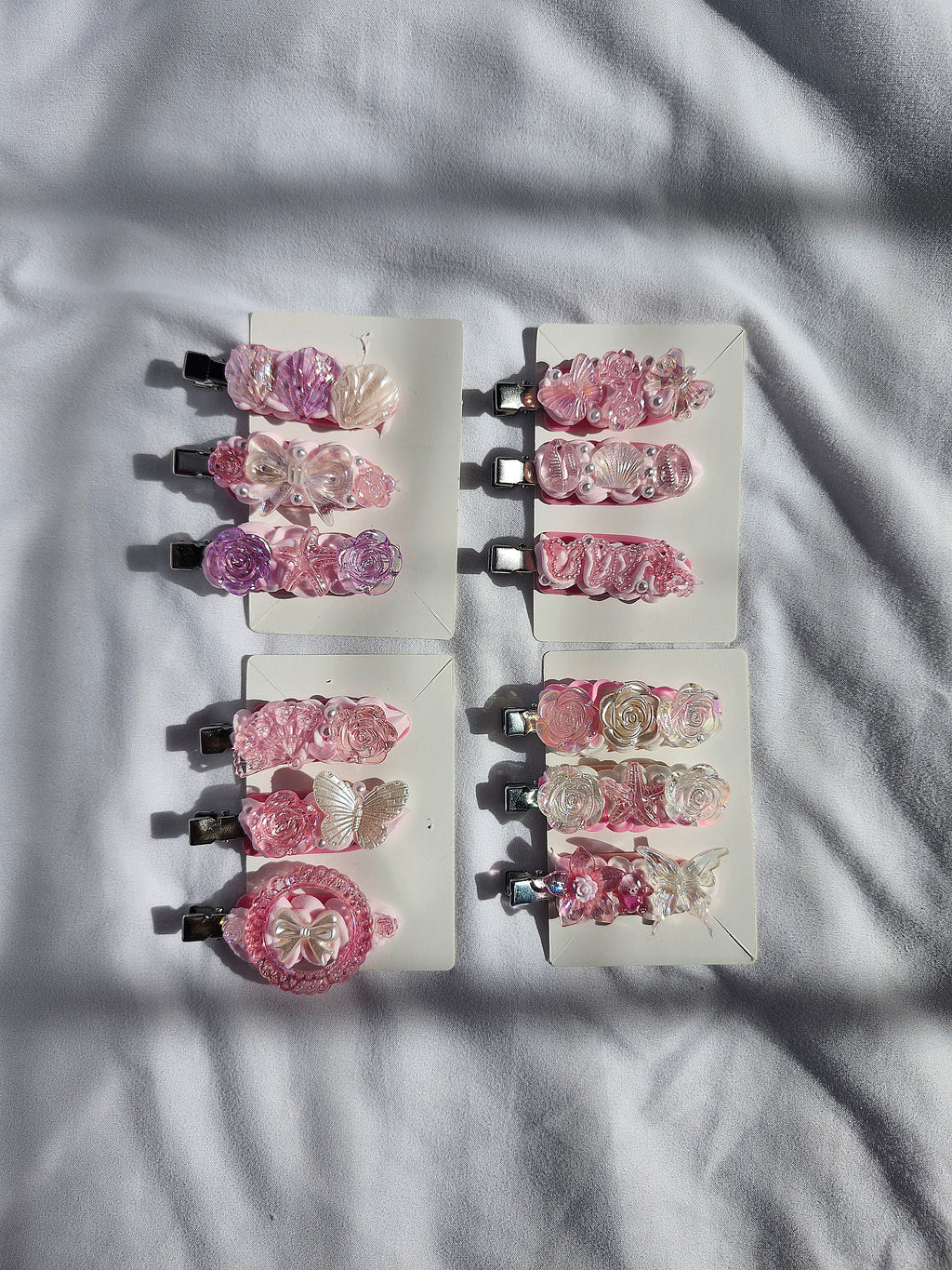 Pink Decoden Hair Clips