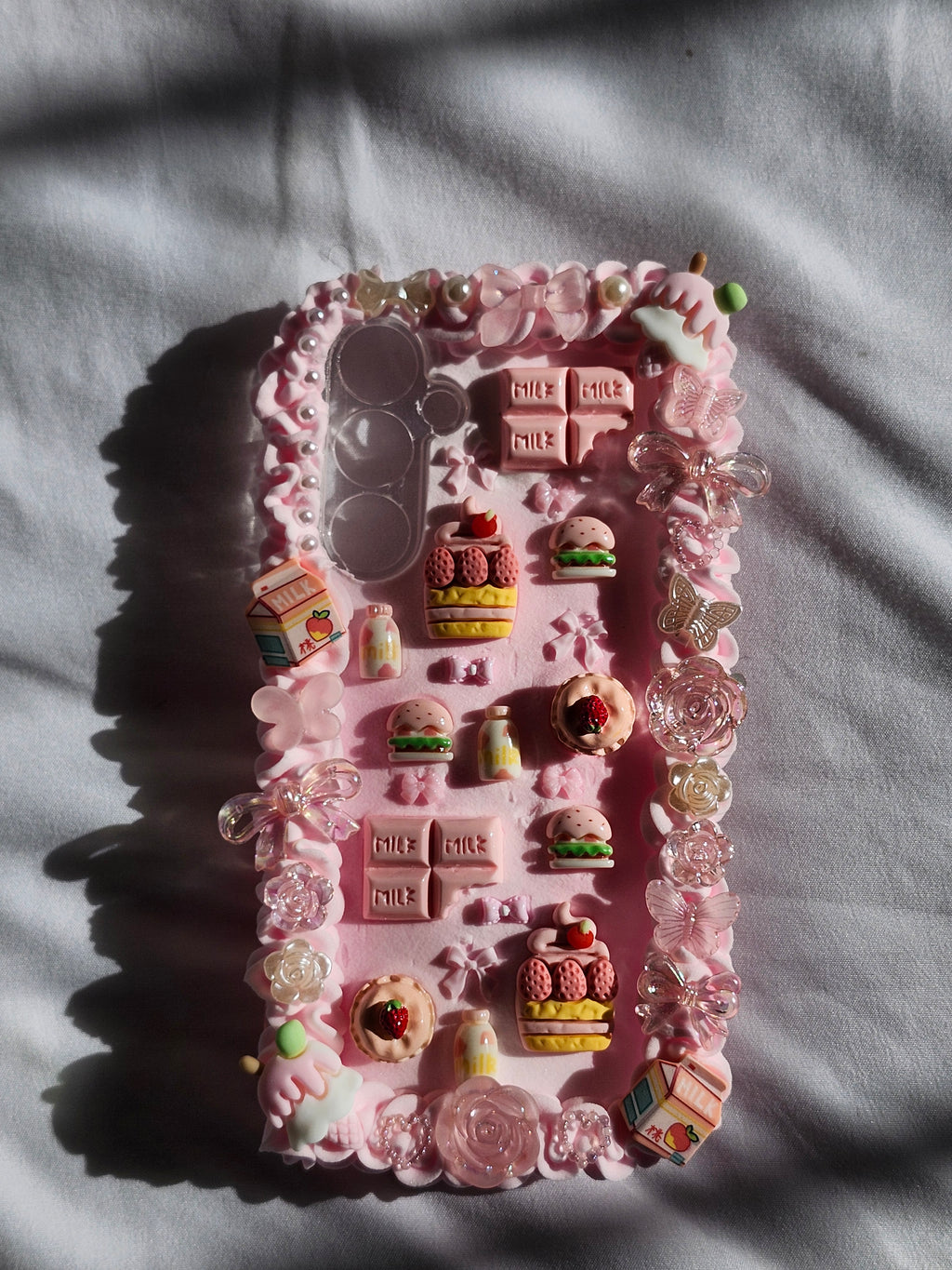 Custom Pink Kawaii Dessert Decoden Phone Case