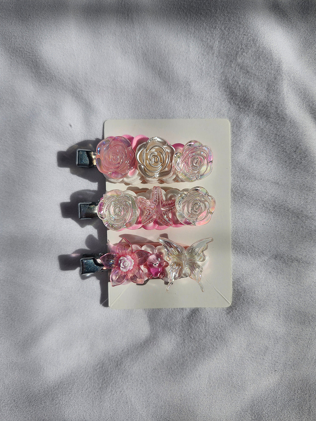 Pink Decoden Hair Clips