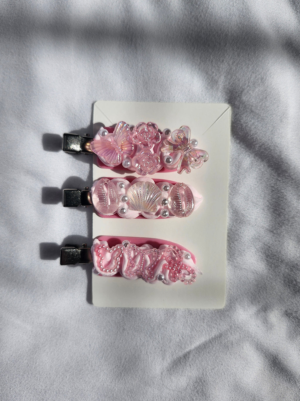 Pink Decoden Hair Clips