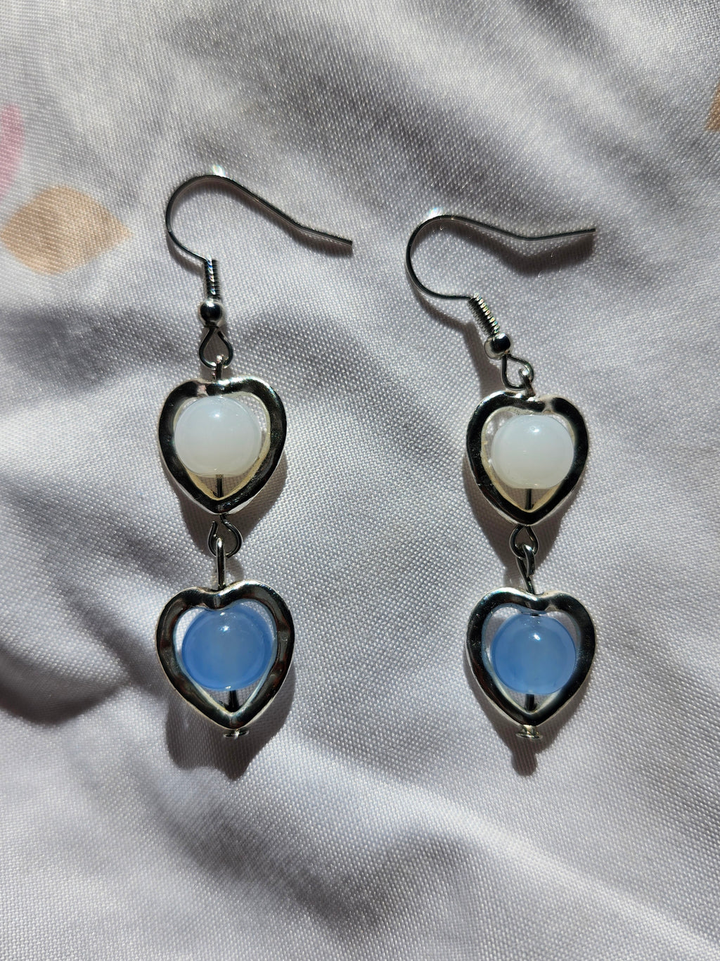 Denim Bunny Heart Earrings
