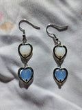 Denim Bunny Heart Earrings