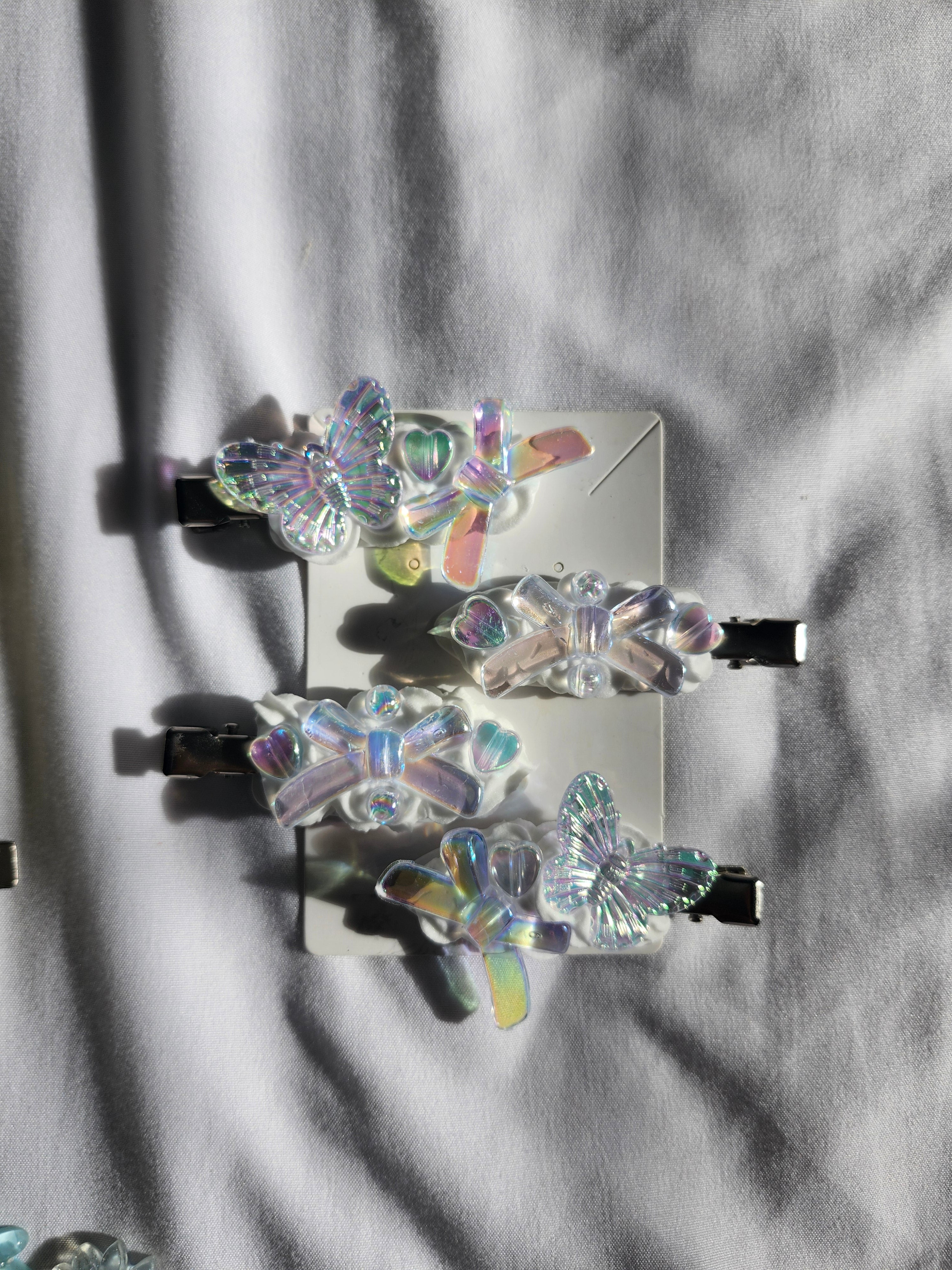 Kawaii Iridescent Decoden Hair Clips