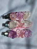 Kawaii Pink and Purple Sea-Themed Decoden Hair Clips | Cute Handmade Ocean Hair Accessories